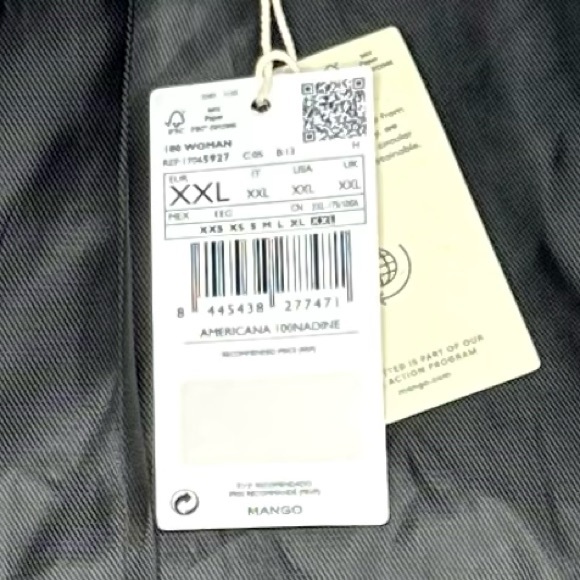 NWT Mango Nadine Houndstooth Cropped Blazer Size XXL - Picture 11 of 16